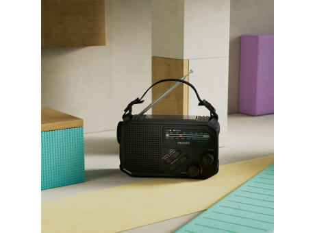 Philips TAR1609 Notfallradio mit analogem FM/AM-Tuner und Taschenlampe