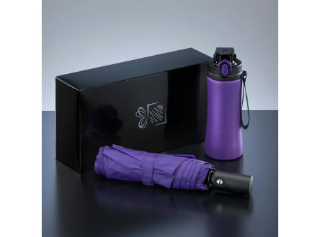 Primo Everyday Set: Wasserflasche 550 ml & vollautomatischer Harvard-Schirm