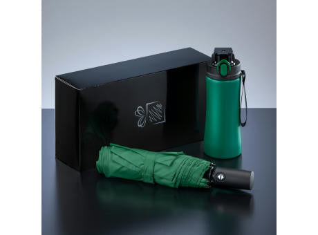 Primo Everyday Set: Wasserflasche 550 ml & vollautomatischer Harvard-Schirm