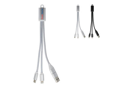 2-in-1-Ladekabel USB-A/C zu USB-C & Lightning Aluminium