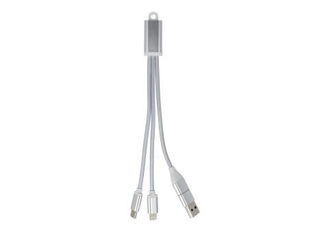 2-in-1-Ladekabel USB-A/C zu USB-C & Lightning Aluminium