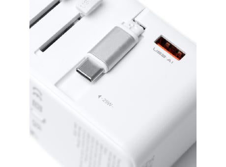 TRAVEL ADAPTER NEXAR WHITE