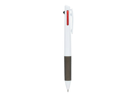 3-Farben-Stift mit Griffzone und Schlüsselband