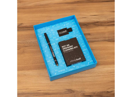 STARTER KIT INFINITEBOOK A5 PLANNER TEXTURE. Set bestehend aus einem Infinitebook mit Hardcover, einem Reinigungsset, einem Marker und einem Halter für Kugelschreiber