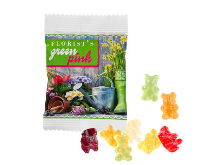 VEGANE Fruchtgummi STANDARD-Formen 10 g im kompostierbaren Tütchen