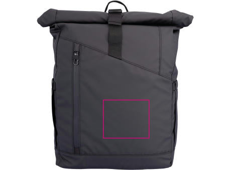 TROIKA Roll Top Rucksack TROIKA BLACK ROLL TOP