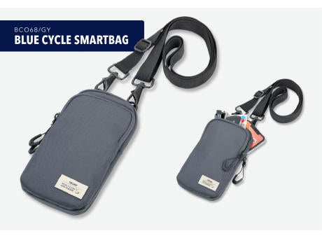 TROIKA Smartphone Umhängetasche BLUE CYCLE SMARTBAG