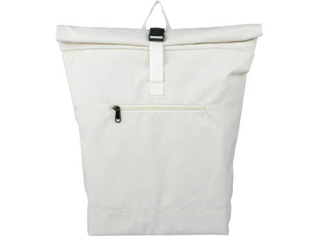 Rolltop-Rucksack Thaddeus aus recyceltem Poly-Baumwollgewebe (330 g/m2)