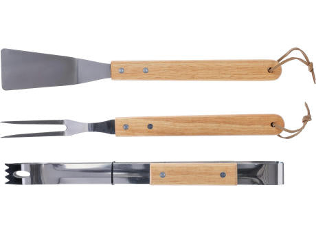 Grillset Kaitlyn | Edelstahl | 3 St. | Holzgriffe