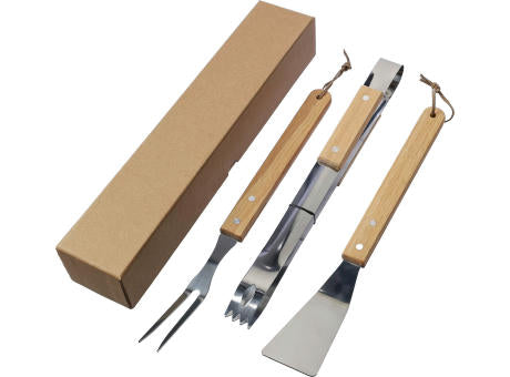 Grillset Kaitlyn | Edelstahl | 3 St. | Holzgriffe