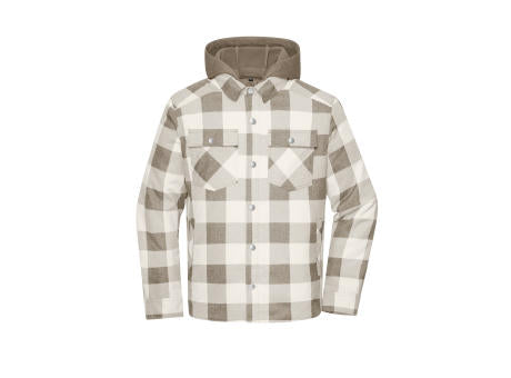 Workwear Check Shirt Jacket - Wattiertes Karohemd mit Kapuze