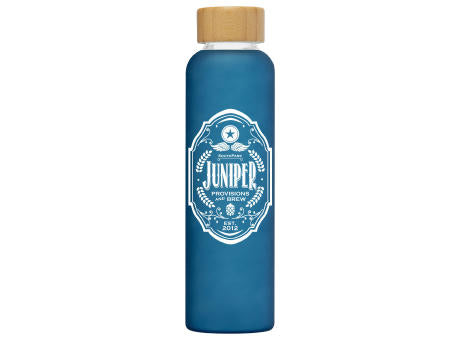 Lucerne - 590 ml Borosilikat-Glasflasche in Milchglasoptik mit Bambus-Deckel