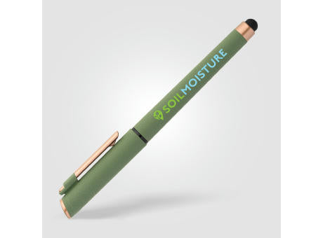 York Gelschreiber mit bronzefarbenen Akzenten und Stylus aus recyceltem Kunststoff