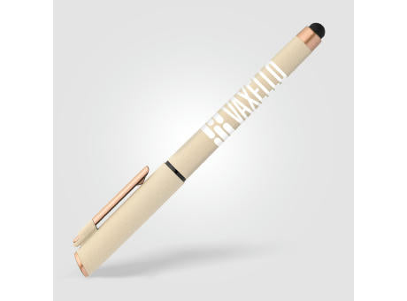 York Gelschreiber mit bronzefarbenen Akzenten und Stylus aus recyceltem Kunststoff