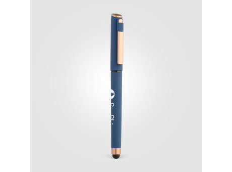 York Gelschreiber mit bronzefarbenen Akzenten und Stylus aus recyceltem Kunststoff