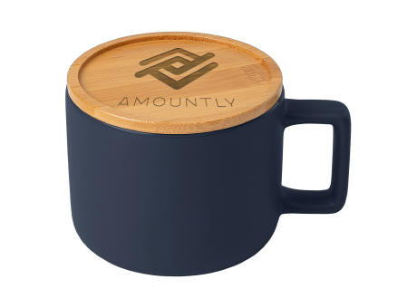 Café Virtuoso - 355 ml Keramiktasse mit Bambus-Deckel