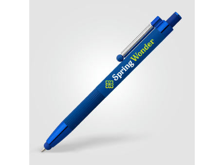 Lisbon Kugelschreiber einfarbig mit Fidget-Funktion und Stylus aus recyceltem Aluminium