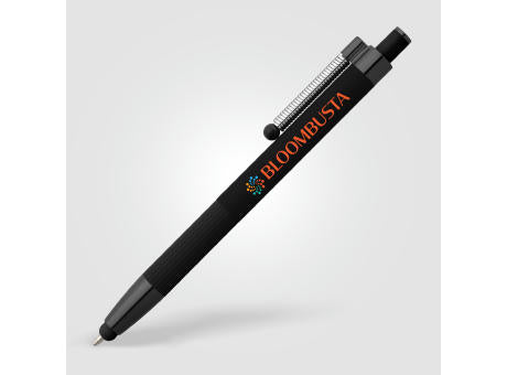 Lisbon Kugelschreiber einfarbig mit Fidget-Funktion und Stylus aus recyceltem Aluminium