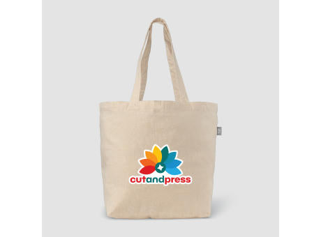 Budget Shopper Recycelte Baumwoll Tragetasche (140 g/m²)