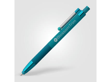Lisbon Kugelschreiber einfarbig mit Fidget-Funktion und Stylus aus recyceltem Aluminium