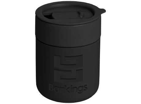 Obsidian - 295 ml Matte Keramik- und Silikonbecher mit Deckel