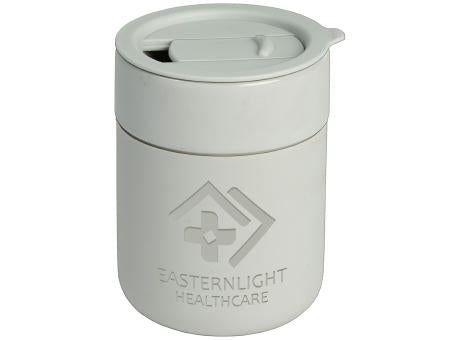 Obsidian - 295 ml Matte Keramik- und Silikonbecher mit Deckel