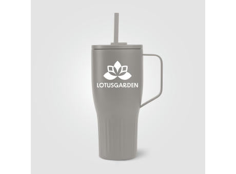 Majesty Recycling-Edelstahlbecher mit Trinkhalm - 890 ml