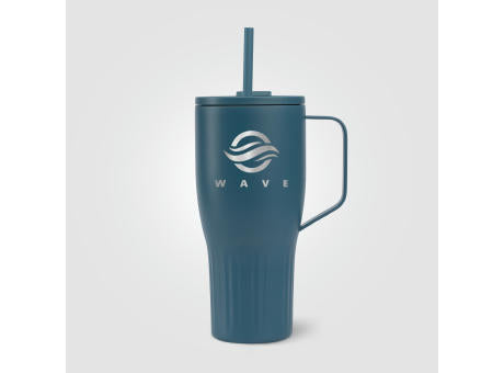 Majesty Recycling-Edelstahlbecher mit Trinkhalm - 890 ml
