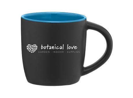 Zanzibar - 355 ml Keramiktasse - Mattschwarz mit Farbeffekt im Innenraum