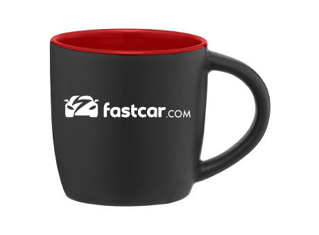 Zanzibar - 355 ml Keramiktasse - Mattschwarz mit Farbeffekt im Innenraum