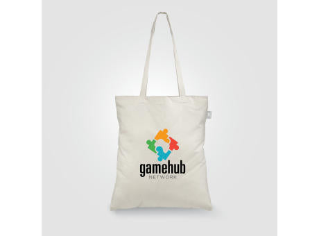 Geo - Tragetasche aus recyceltem Baumwolltuch (140 g/m²)
