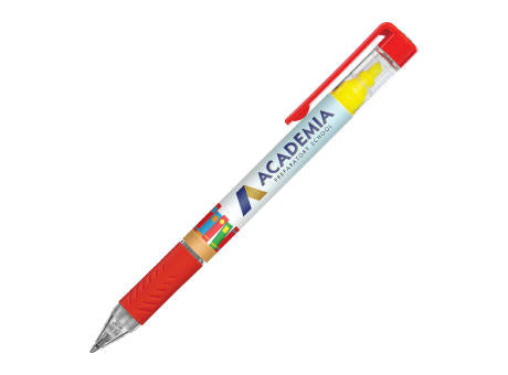 Bergman Kugelschreiber mit Textmarker & farbigem Griff