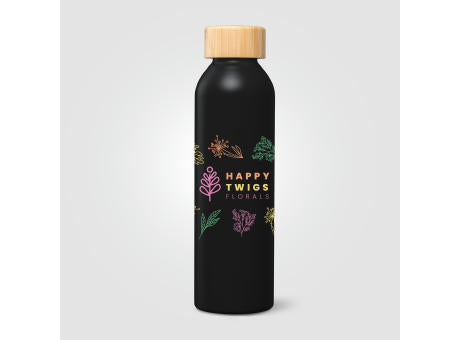 Eden Trinkflasche mit Bambusverschluss aus recyceltem Edelstahl - 590 ml