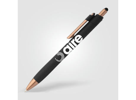 York Kugelschreiber mit bronzefarbenen Akzenten und Stylus aus recyceltem Kunststoff
