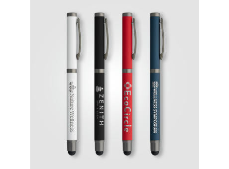 Bowie Gelschreiber mit Stylus aus recyceltem Aluminium