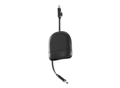 Xoopar ICE-R Einziehbares USB-C- und Lightning-Kabel 60 W 1 Meter