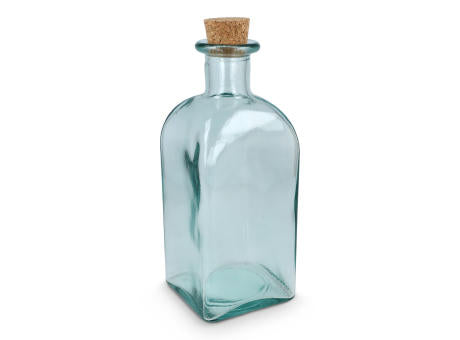 InSideOut Square Recycelte Glaswasserflasche ReuuZ mit Korkverschluss 1 l
