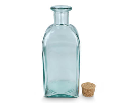 InSideOut Square Recycelte Glaswasserflasche ReuuZ mit Korkverschluss 1 l