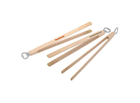 Grillzange Holz mit Flaschenöffner