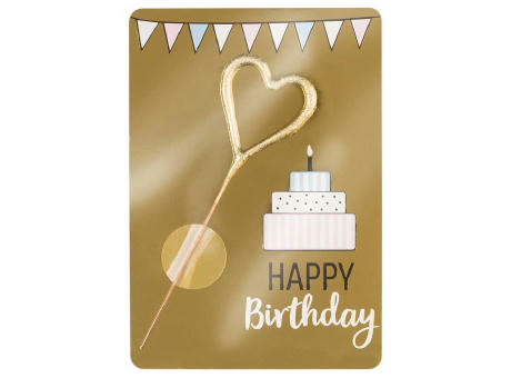 Wondercandle Mini mit Wondercard - Herz, gold