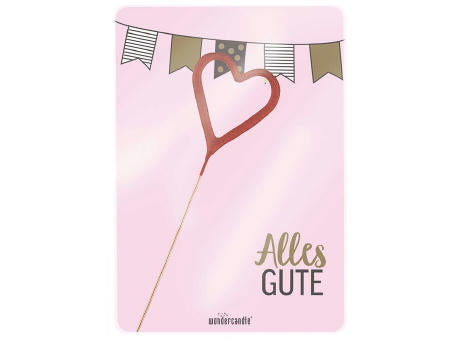 Wondercandle Mini mit Wondercard - Herz, gold