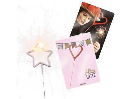 Wondercandle Mini mit Wondercard - Herz, gold