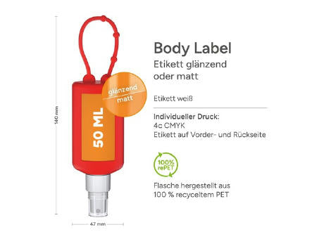 50 ml Bumper rot - Lavendel-Spray - Body Label