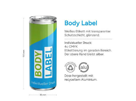 250 ml Energy Drink zuckerfrei - Body Label