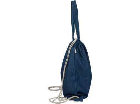 Recycelte Denim-Kordeltasche Dex
