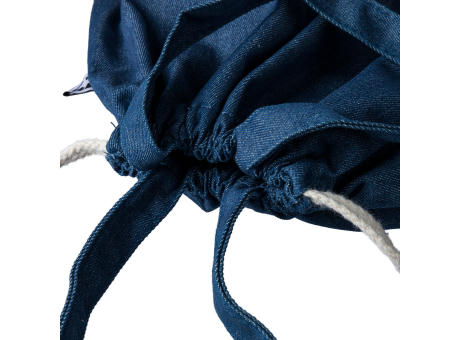 Recycelte Denim-Kordeltasche Dex