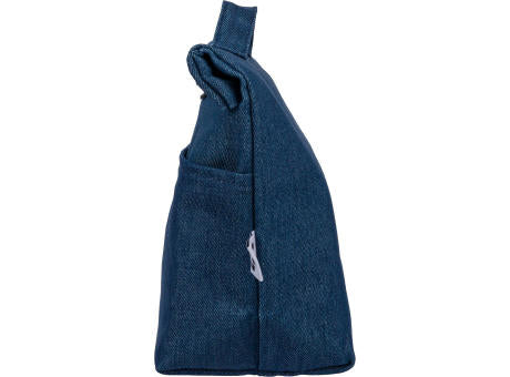 Recycelte Denim-Kühltasche mit Rollverschluss Mira