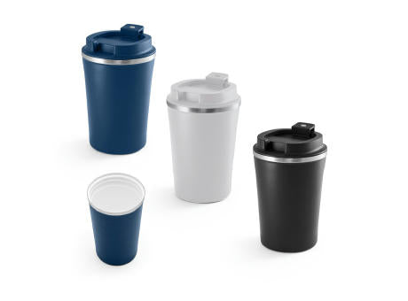 PHELPS CERAMIC. Reisebecher aus Edelstahl mit Keramikbeschichtung innen 470ml