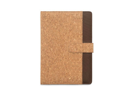 FIELDING. Mappe A5 aus Kork und recyceltem Polyester (100 % rPET) mit abnehmbarem Notizblock