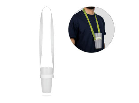 SWINDON. SET Lanyard SUBLIMATION Long II (20 mm) Duo mit sublimiertem elastischem Becherhalter